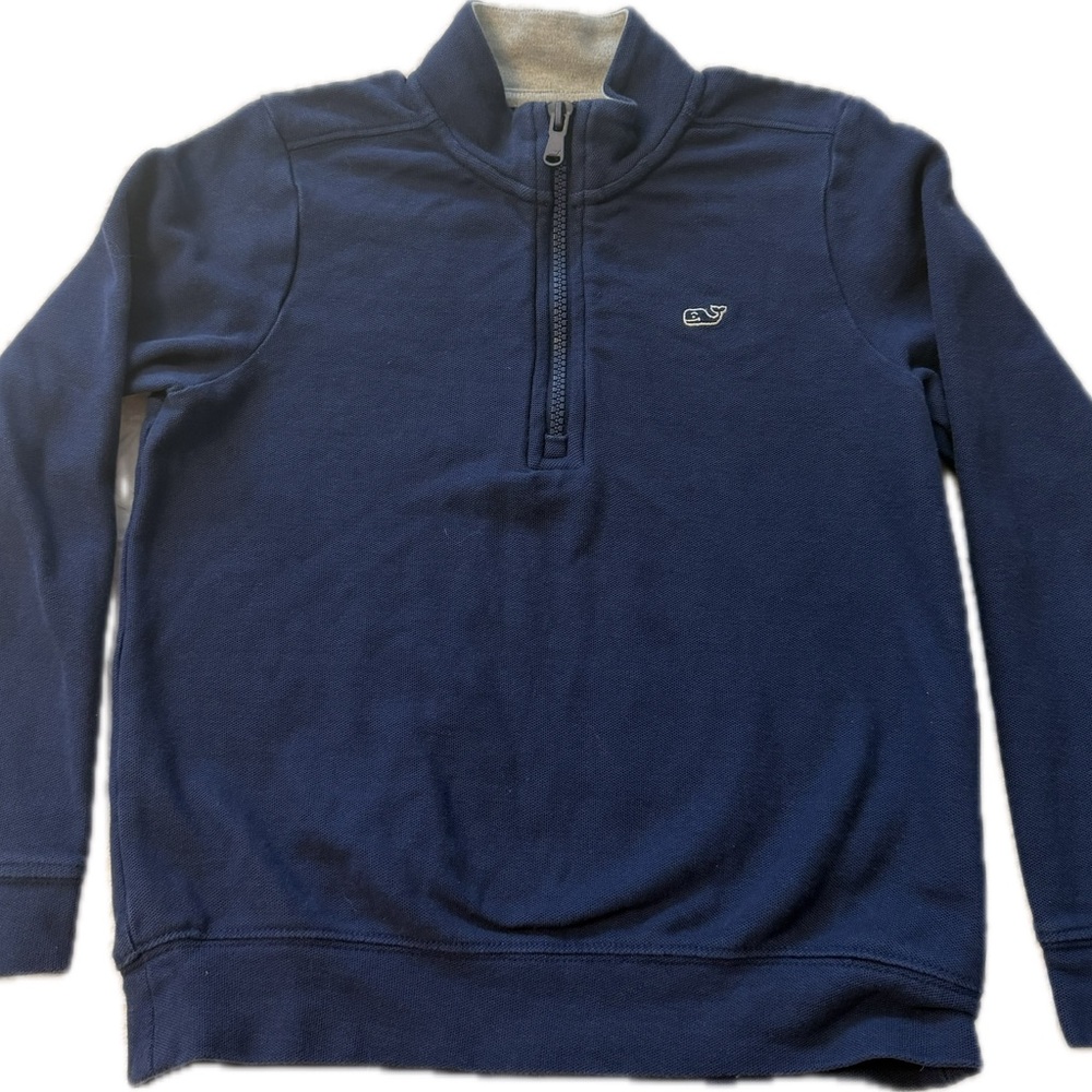 Vineyard Vines Navy Quarter-Zip Pullover with Whale Logo